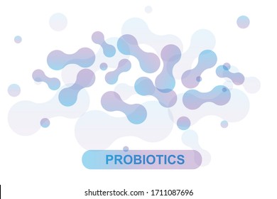 Probiotics Bacteria Vector illustration. Biology, Science background. Microscopic bacteria closeup.