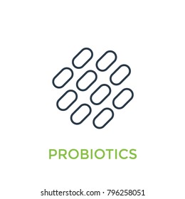 Probiotics Bacteria Vector Linear Icon