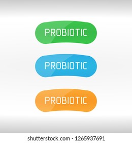 Probiotics Bacteria Vector Logo. Prebiotic, Lactobacillus Vector Icon Design. Concept of Logo or Vector Symbol for Milk Products Contains Lactobacillus Probiotic Bacteria.