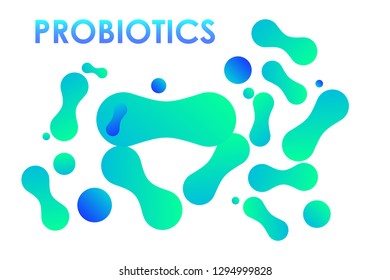 Probiotics Bacteria Vector Logo. Prebiotic, Lactobacillus Vector Icon Design. Concept of Logo or Vector Symbol for Milk Products Contains Lactobacillus Probiotic Bacteria