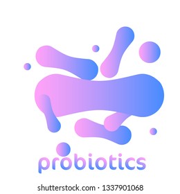 Probiotics Bacteria Vector Logo. Prebiotic, Lactobacillus Vector Icon Design.Biology, Science background. Microscopic bacteria closeup. Concept of Logo or Vector Symbol
