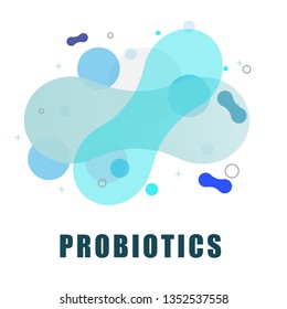 Probiotics Bacteria Vector Logo. Prebiotic, Lactobacillus Vector Icon Design. Concept of Logo or Vector Symbol for Milk Products Contains Lactobacillus Probiotic Bacteria