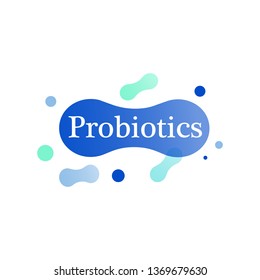 Probiotics Bacteria Vector Logo. Prebiotic, Lactobacillus Vector Icon Design. Concept of Logo or Vector Symbol for Milk Products Contains Lactobacillus Probiotic Bacteria
