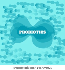 Probiotics Bacteria Vector Logo. Prebiotic, Lactobacillus Vector Icon Design. Concept of Logo or Vector Symbol for Milk Products Contains Lactobacillus Probiotic Bacteria.