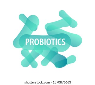 Probiotics Bacteria Vector Symbol. Lactobacillus, Biology logo template