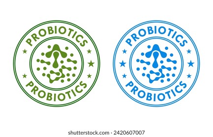 Probiotics badge design template illustration