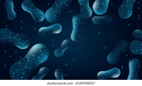 Probiotics blue dark background vector editable