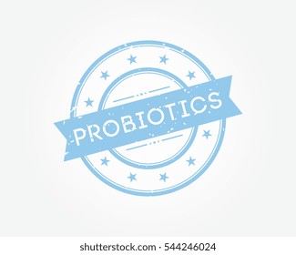probiotics. blue stamp sign vector