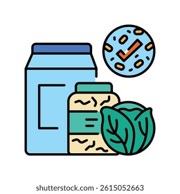 probiotics color line icon for digital and print projects.  Minimal clean icons for apps and websites. Modern simple icons for UI UX and branding