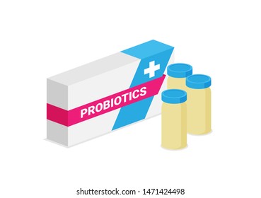 Probiotics concept in flat style vector image