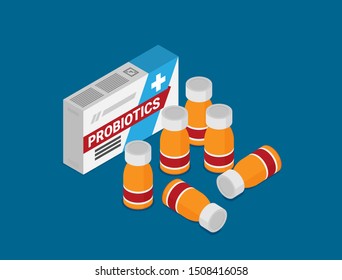 Probiotics concept in flat style vector image