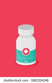 Probiotics concept in flat style vector image