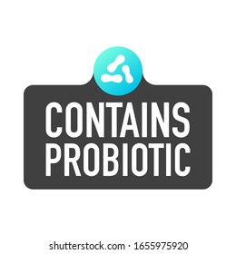 Probiotics icon. Contains probiotics badge logo. Vector illustration.