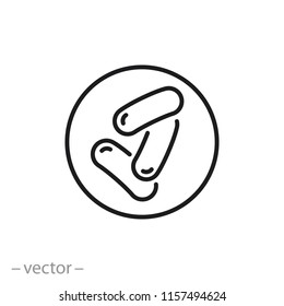 probiotics icon, good bacteria linear sign isolated on white background - editable vector illustration eps10