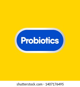 Probiotics label vector template. Design for banner, greeting cards or print.