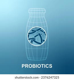 Probiotics lacto bacteria. Healthy nutrition and digestion healthcare. EPS10 vector