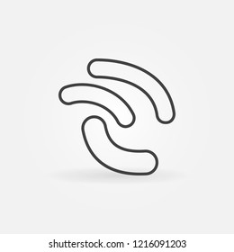 Probiotics lactobacillus bacteria vector icon or design element in thin line style