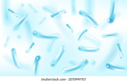 Probiotics Lactobacillus for restoring the intestinal flora, 3D realistic vector illustration