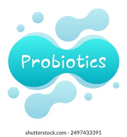 Probiotics. Light blue fluid. Digestion, intestinal microflora, immunity. Liquid, drops, water balance, hydration, substance, molecule, science, experiment, medicine, medicament, healthcare