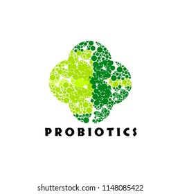 Probiotics logo. Bacteria logo. Concept of healthy nutrition ingredient for therapeutic purposes. Simple flat style trend modern logotype graphic design isolated
