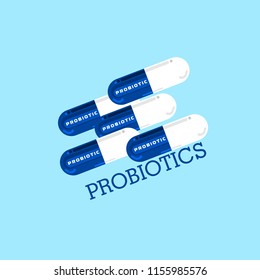 Probiotics logo. Bacteria logo. Concept of healthy nutrition ingredient for therapeutic purposes. Simple flat style trend modern logotype graphic design isolated