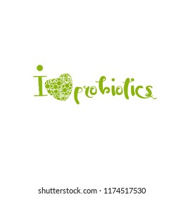 Probiotics logo. Bacteria logo. Concept of healthy nutrition ingredient for therapeutic purposes. Simple flat style trend modern logotype graphic design isolated