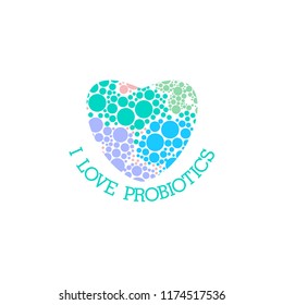 Probiotics logo. Bacteria logo. Concept of healthy nutrition ingredient for therapeutic purposes. Simple flat style trend modern logotype graphic design isolated