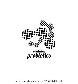 Probiotics logo. Bacteria logo. Concept of healthy nutrition ingredient for therapeutic purposes. Simple flat style trend modern logotype graphic design isolated