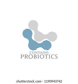 Probiotics logo. Bacteria logo. Concept of healthy nutrition ingredient for therapeutic purposes. Simple flat style trend modern logotype graphic design isolated