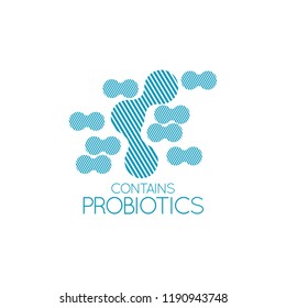 Probiotics logo. Bacteria logo. Concept of healthy nutrition ingredient for therapeutic purposes. Simple flat style trend modern logotype graphic design isolated