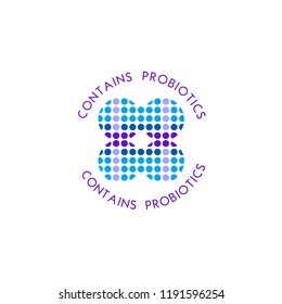 Probiotics logo. Bacteria logo. Concept of healthy nutrition ingredient for therapeutic purposes. Simple flat style trend modern logotype graphic design isolated