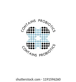 Probiotics logo. Bacteria logo. Concept of healthy nutrition ingredient for therapeutic purposes. Simple flat style trend modern logotype graphic design isolated