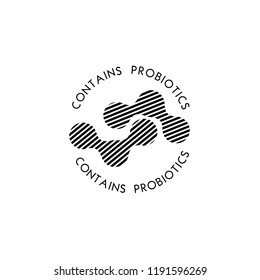 Probiotics logo. Bacteria logo. Concept of healthy nutrition ingredient for therapeutic purposes. Simple flat style trend modern logotype graphic design isolated