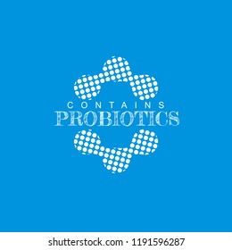 Probiotics logo. Bacteria logo. Concept of healthy nutrition ingredient for therapeutic purposes. Simple flat style trend modern logotype graphic design isolated