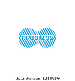 Probiotics logo. Bacteria logo. Concept of healthy nutrition ingredient for therapeutic purposes. Simple flat style trend modern logotype graphic design isolated