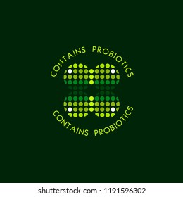 Probiotics logo. Bacteria logo. Concept of healthy nutrition ingredient for therapeutic purposes. Simple flat style trend modern logotype graphic design isolated