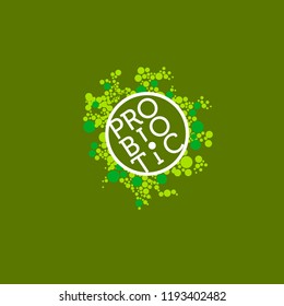 Probiotics logo. Bacteria logo. Concept of healthy nutrition ingredient for therapeutic purposes. Simple flat style trend modern logotype graphic design isolated
