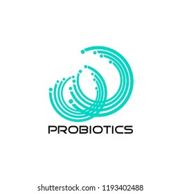 Probiotics logo. Bacteria logo. Concept of healthy nutrition ingredient for therapeutic purposes. Simple flat style trend modern logotype graphic design isolated