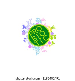 Probiotics logo. Bacteria logo. Concept of healthy nutrition ingredient for therapeutic purposes. Simple flat style trend modern logotype graphic design isolated