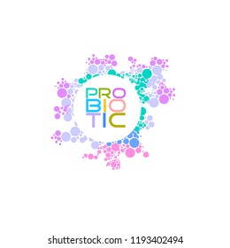 Probiotics logo. Bacteria logo. Concept of healthy nutrition ingredient for therapeutic purposes. Simple flat style trend modern logotype graphic design isolated