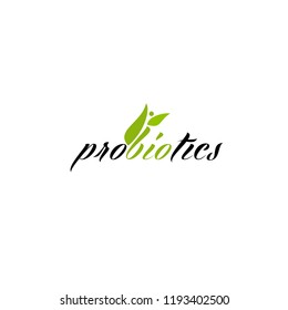 Probiotics logo. Bacteria logo. Concept of healthy nutrition ingredient for therapeutic purposes. Simple flat style trend modern logotype graphic design isolated
