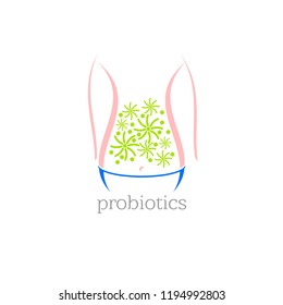Probiotics logo. Bacteria logo. Concept of healthy nutrition ingredient for therapeutic purposes. Simple flat style trend modern logotype graphic design isolated
