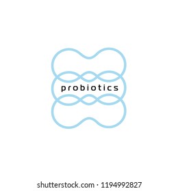 Probiotics logo. Bacteria logo. Concept of healthy nutrition ingredient for therapeutic purposes. Simple flat style trend modern logotype graphic design isolated

