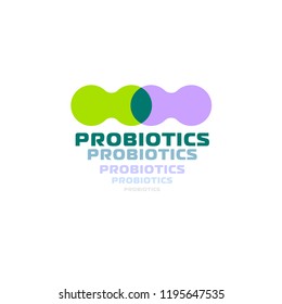 Probiotics logo. Bacteria logo. Concept of healthy nutrition ingredient for therapeutic purposes. Simple flat style trend modern logotype graphic design isolated