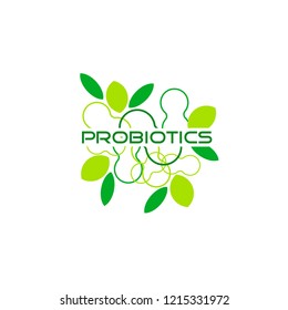 Probiotics logo. Bacteria logo. Concept of healthy nutrition ingredient for therapeutic purposes. Simple flat style trend modern logotype graphic design isolated
