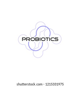Probiotics logo. Bacteria logo. Concept of healthy nutrition ingredient for therapeutic purposes. Simple flat style trend modern logotype graphic design isolated
