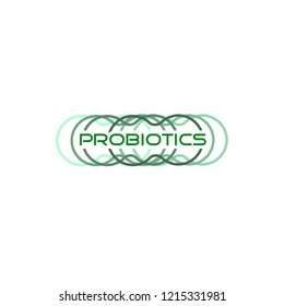 Probiotics logo. Bacteria logo. Concept of healthy nutrition ingredient for therapeutic purposes. Simple flat style trend modern logotype graphic design isolated