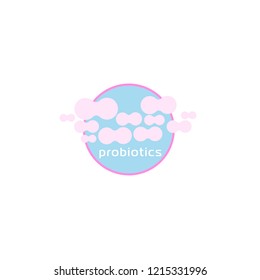 Probiotics logo. Bacteria logo. Concept of healthy nutrition ingredient for therapeutic purposes. Simple flat style trend modern logotype graphic design isolated