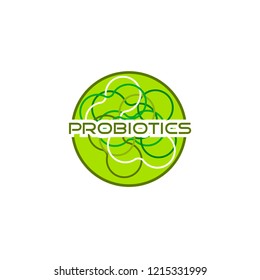 Probiotics logo. Bacteria logo. Concept of healthy nutrition ingredient for therapeutic purposes. Simple flat style trend modern logotype graphic design isolated