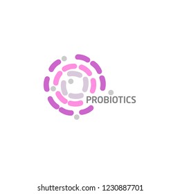 Probiotics logo. Bacteria logo. Concept of healthy nutrition ingredient for therapeutic purposes. Simple flat style trend modern logotype graphic design isolated